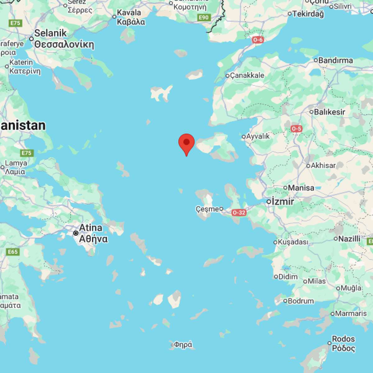 EGE DENIZI Bölgesinde Hafif Şiddetli 2.5 Büyüklüğünde Deprem Meydana Geldi