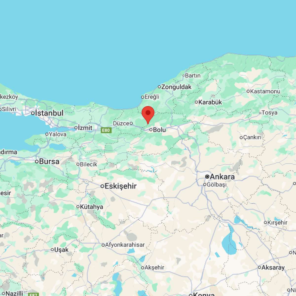 BOLU Bölgesinde Hafif Şiddetli 2.9 Büyüklüğünde Deprem Meydana Geldi