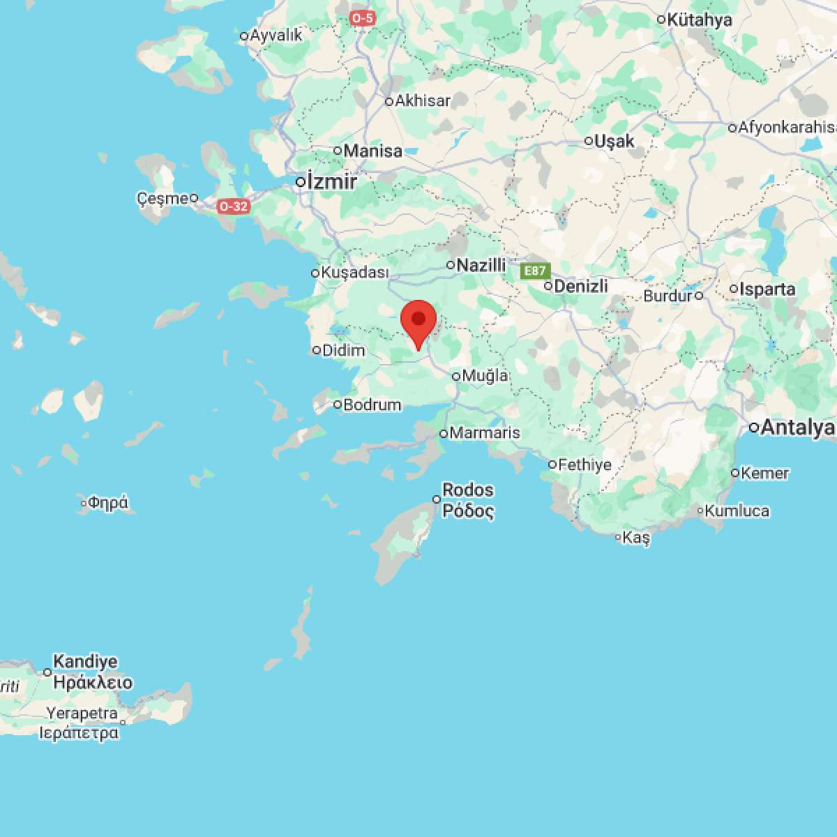 MUGLA Bölgesinde Hafif Şiddetli 2.5 Büyüklüğünde Deprem Meydana Geldi