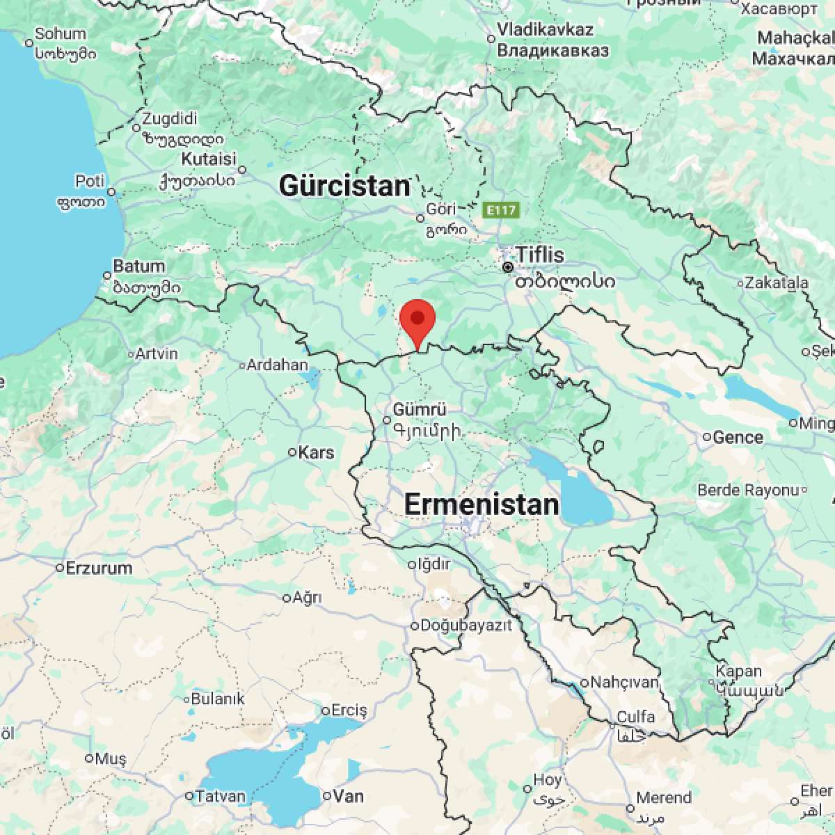 GURCISTAN Bölgesinde Hafif Şiddetli 2.5 Büyüklüğünde Deprem Meydana Geldi