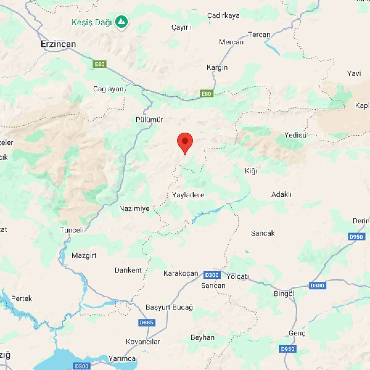 TUNCELI Bölgesinde Hafif Şiddetli 2.7 Büyüklüğünde Deprem Meydana Geldi
