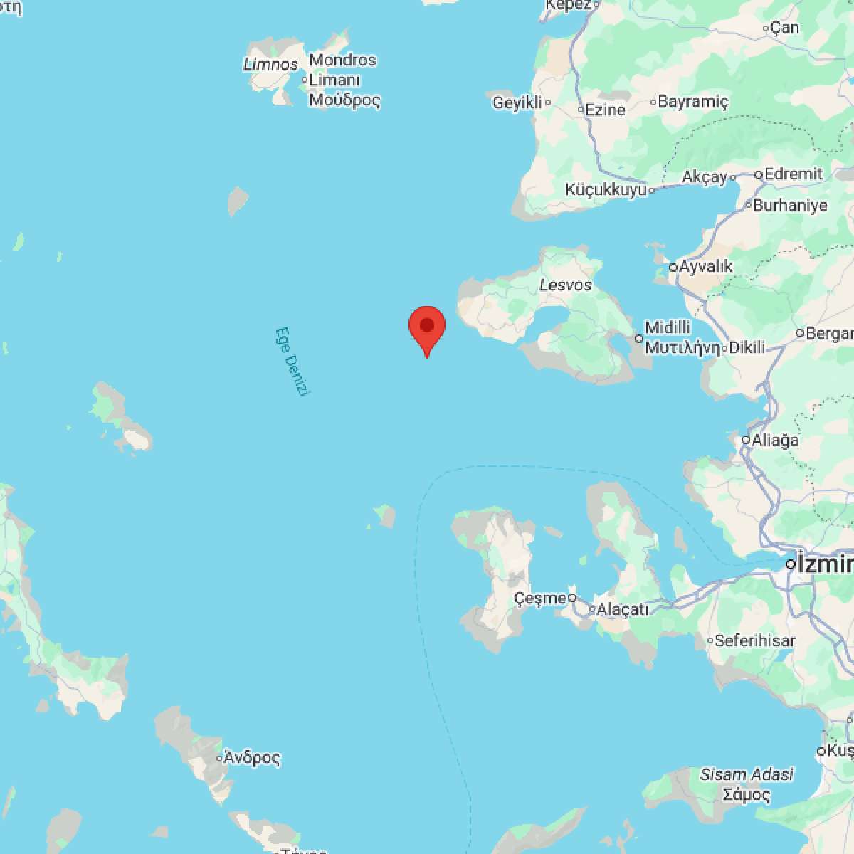 EGE DENIZI Bölgesinde Hafif Şiddetli 2.6 Büyüklüğünde Deprem Meydana Geldi