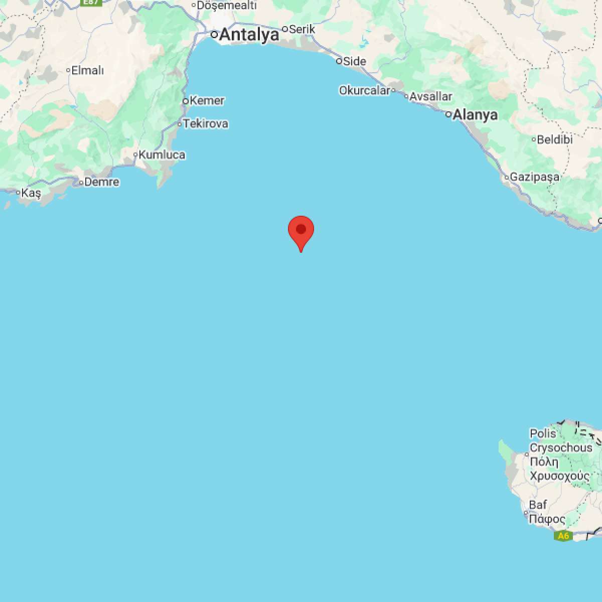 AKDENIZ Bölgesinde Hafif Şiddetli 2.5 Büyüklüğünde Deprem Meydana Geldi