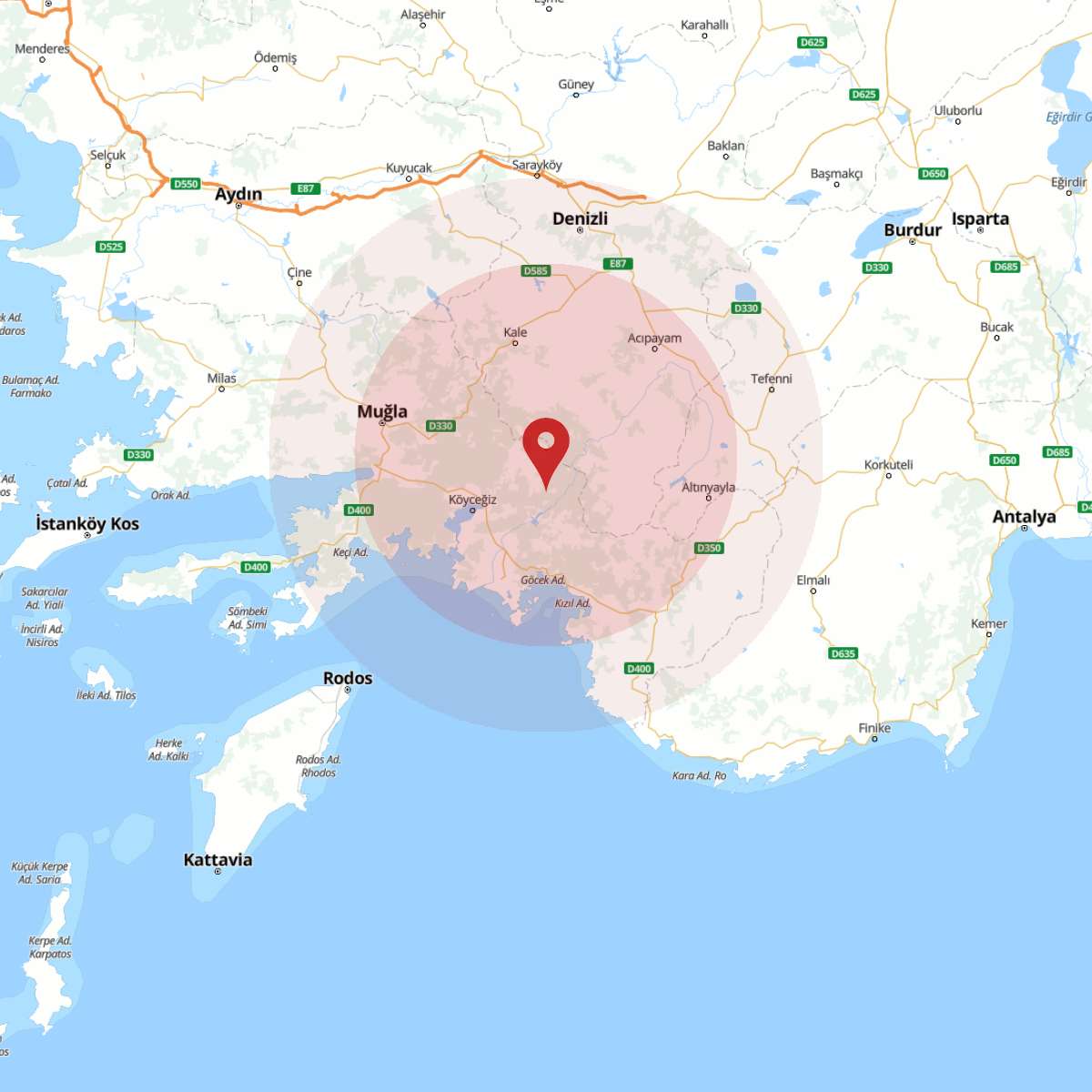 MUGLA Bölgesinde 3 Büyüklüğünde Deprem!