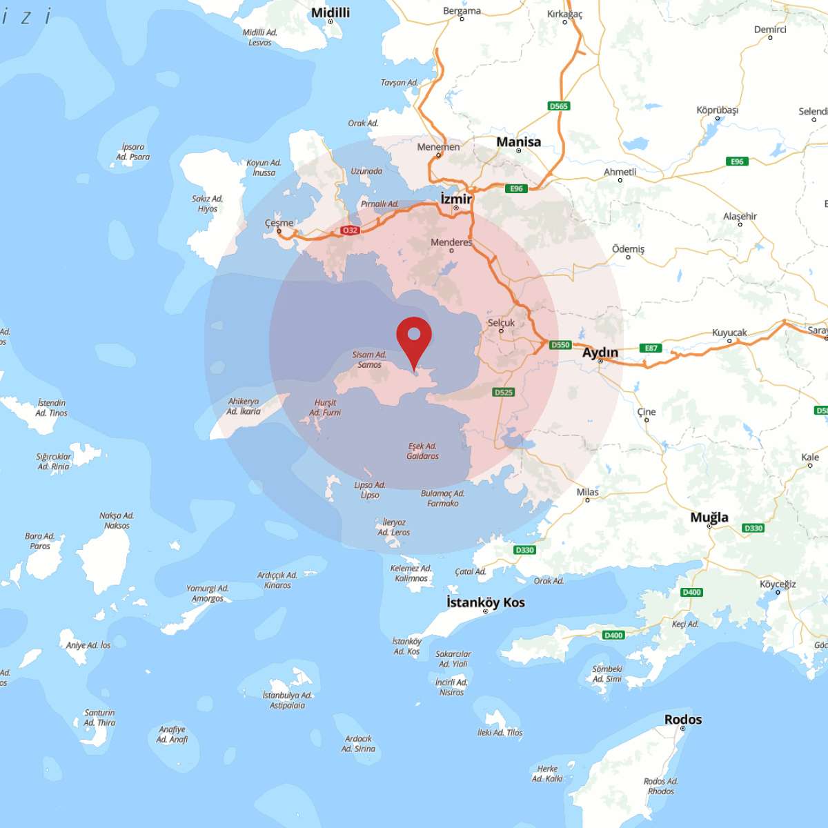 EGE DENIZI Bölgesinde 3.7 Büyüklüğünde Deprem!