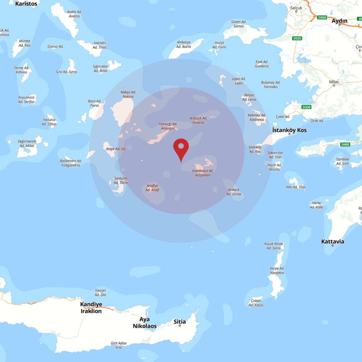 EGE DENIZI Bölgesinde Hafif Şiddetli 2.8 Büyüklüğünde Deprem Meydana Geldi