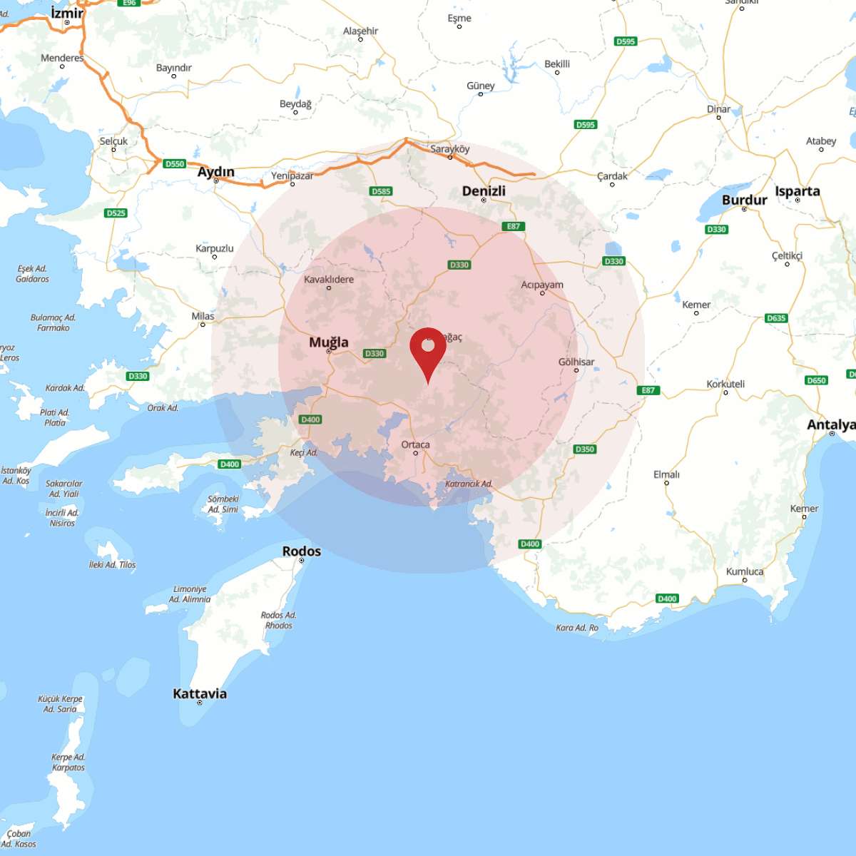 MUGLA Bölgesinde 3.3 Büyüklüğünde Deprem!