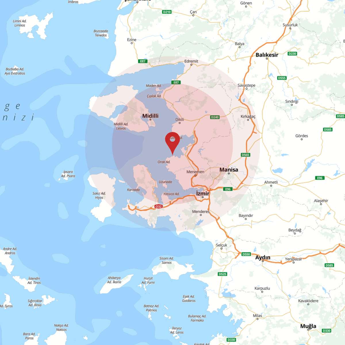 EGE DENIZI Bölgesinde 3.9 Büyüklüğünde Deprem!