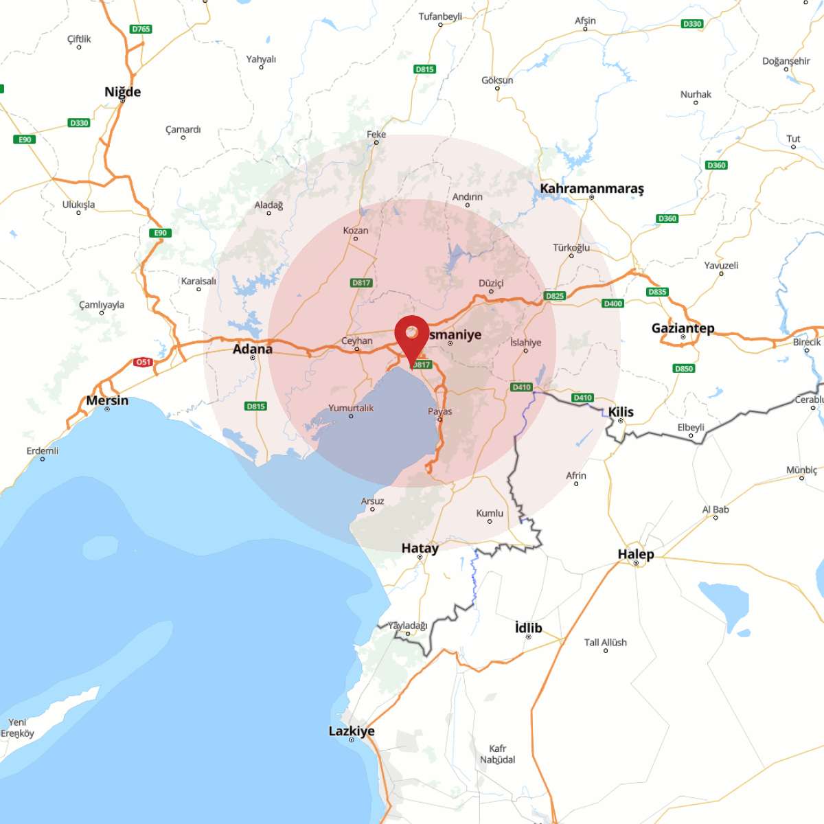 OSMANIYE Bölgesinde Hafif Şiddetli 2.6 Büyüklüğünde Deprem Meydana Geldi
