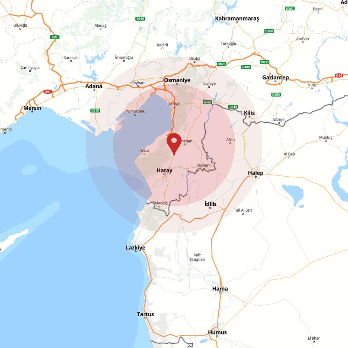 HATAY Bölgesinde Hafif Şiddetli 2.6 Büyüklüğünde Deprem Meydana Geldi