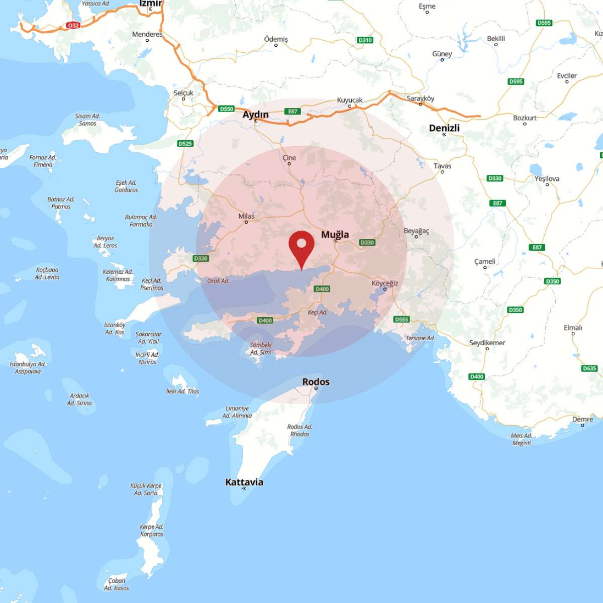 MUGLA Bölgesinde 3 Büyüklüğünde Deprem!