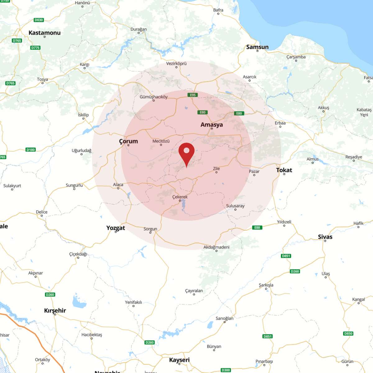AMASYA Bölgesinde 3.3 Büyüklüğünde Deprem!