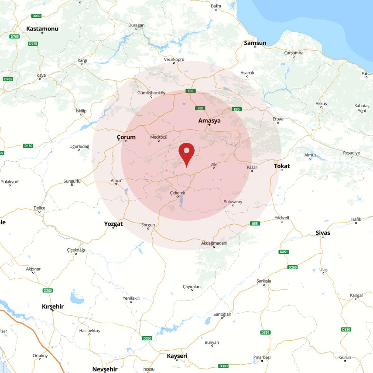 AMASYA Bölgesinde 3.4 Büyüklüğünde Deprem!