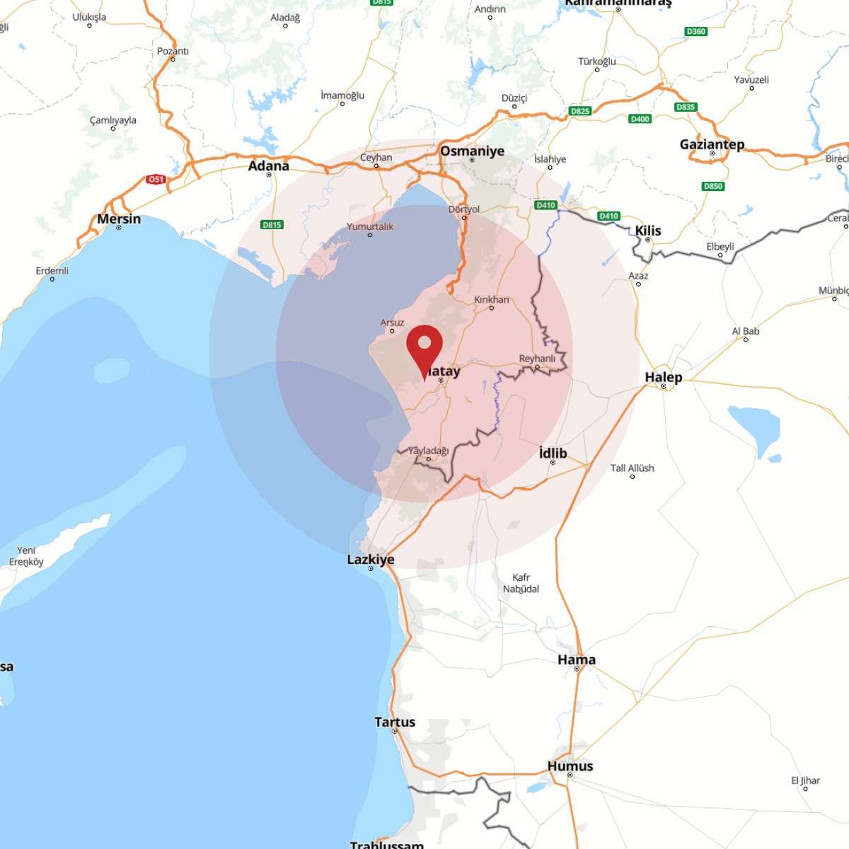 HATAY Bölgesinde 3.7 Büyüklüğünde Deprem!
