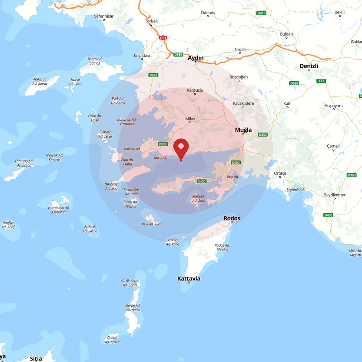 MUGLA Bölgesinde 3.7 Büyüklüğünde Deprem!