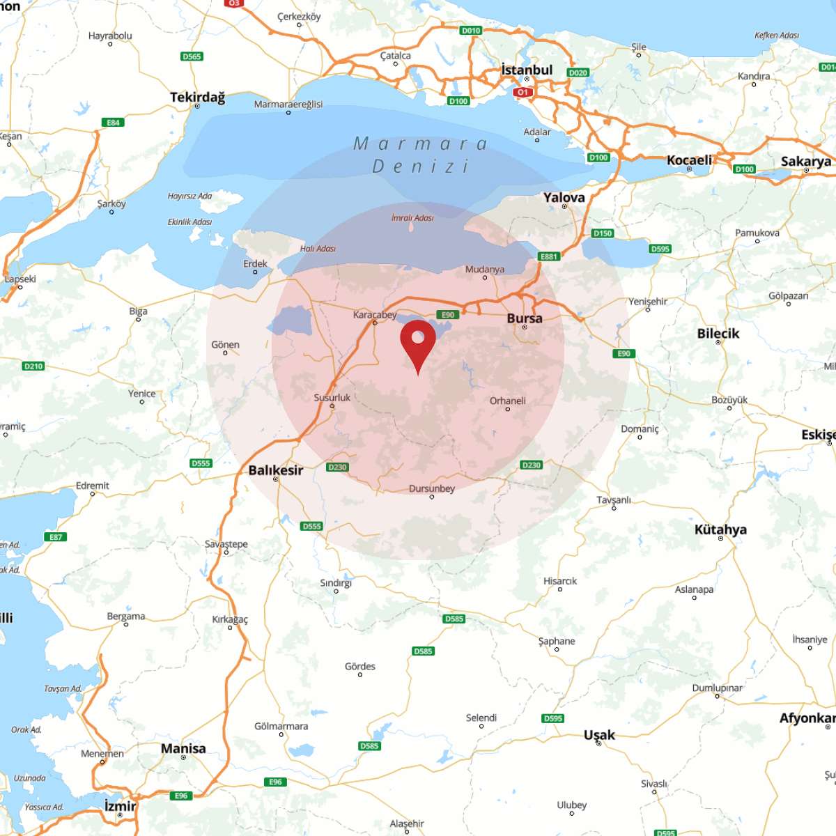 BURSA Bölgesinde 3.4 Büyüklüğünde Deprem!