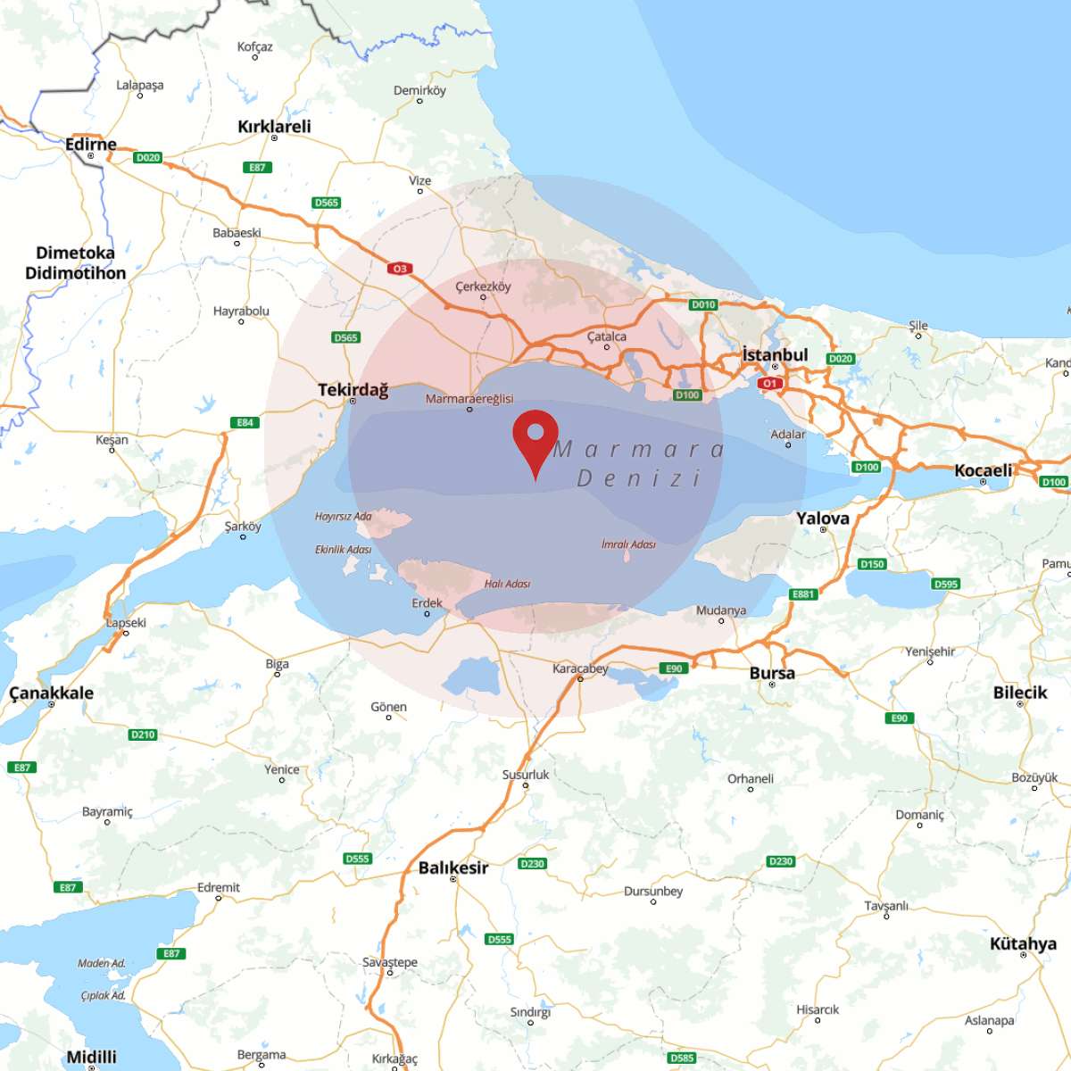 MARMARA DENIZI Bölgesinde 3.1 Büyüklüğünde Deprem!