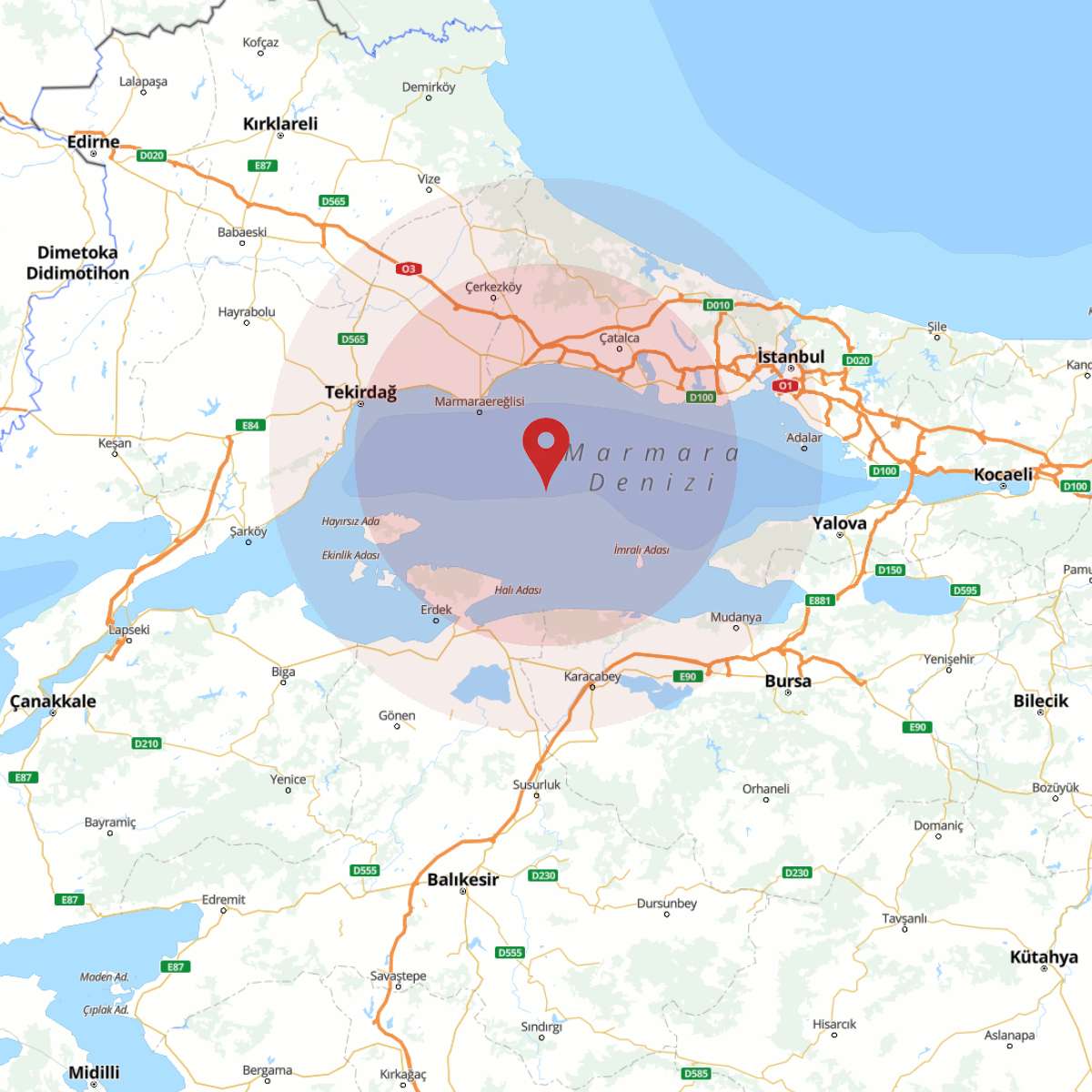 MARMARA DENIZI Bölgesinde 4 Büyüklüğünde Deprem Yaşandı!