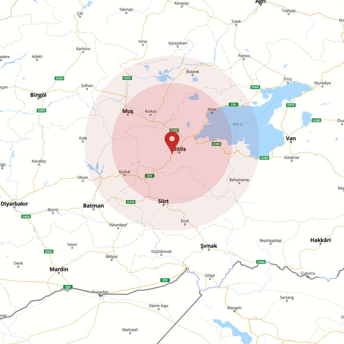 BITLIS Bölgesinde Hafif Şiddetli 2.8 Büyüklüğünde Deprem Meydana Geldi