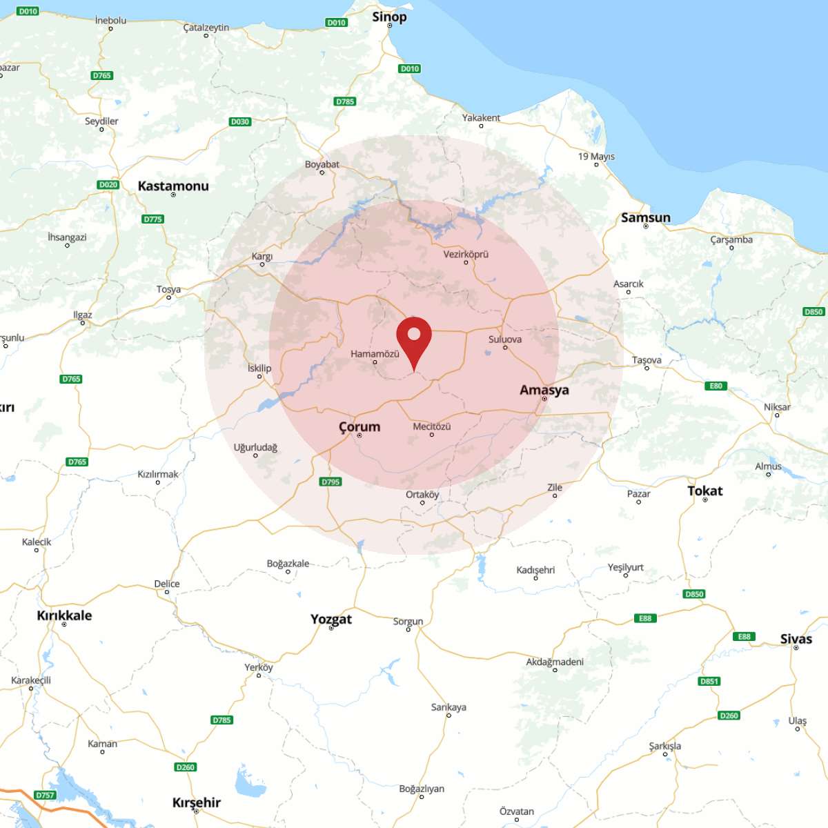 AMASYA Bölgesinde 4.6 Büyüklüğünde Deprem Yaşandı!