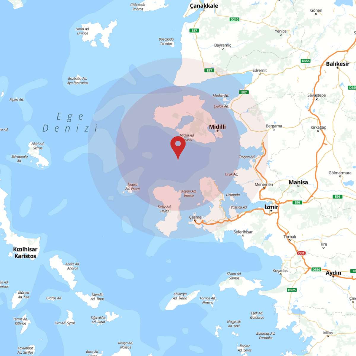 EGE DENIZI Bölgesinde 3.3 Büyüklüğünde Deprem!