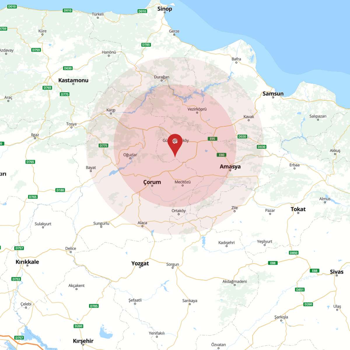 AMASYA Bölgesinde 3.1 Büyüklüğünde Deprem!