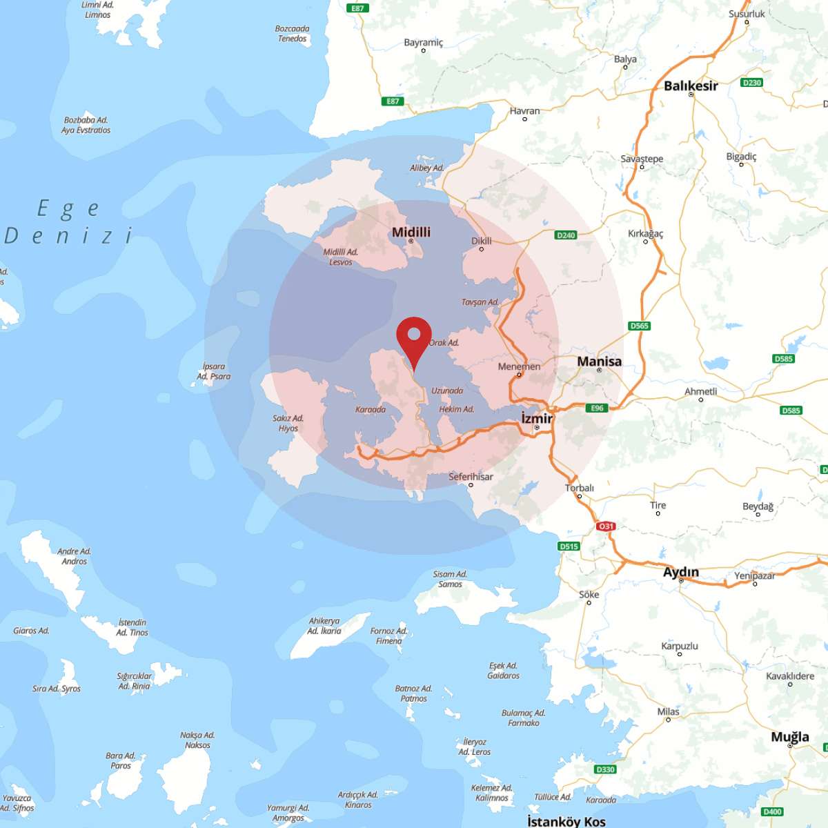 EGE DENIZI Bölgesinde 3.4 Büyüklüğünde Deprem!