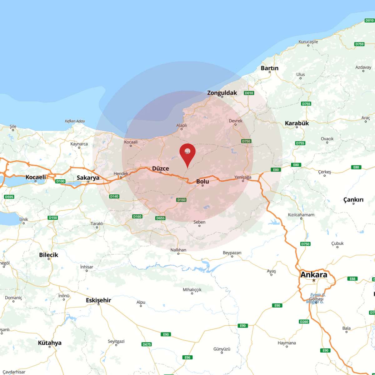 DUZCE Bölgesinde 3.4 Büyüklüğünde Deprem!