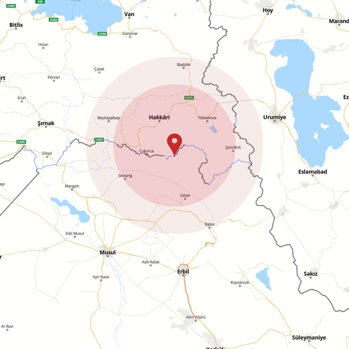 HAKKARI Bölgesinde Hafif Şiddetli 2.6 Büyüklüğünde Deprem Meydana Geldi