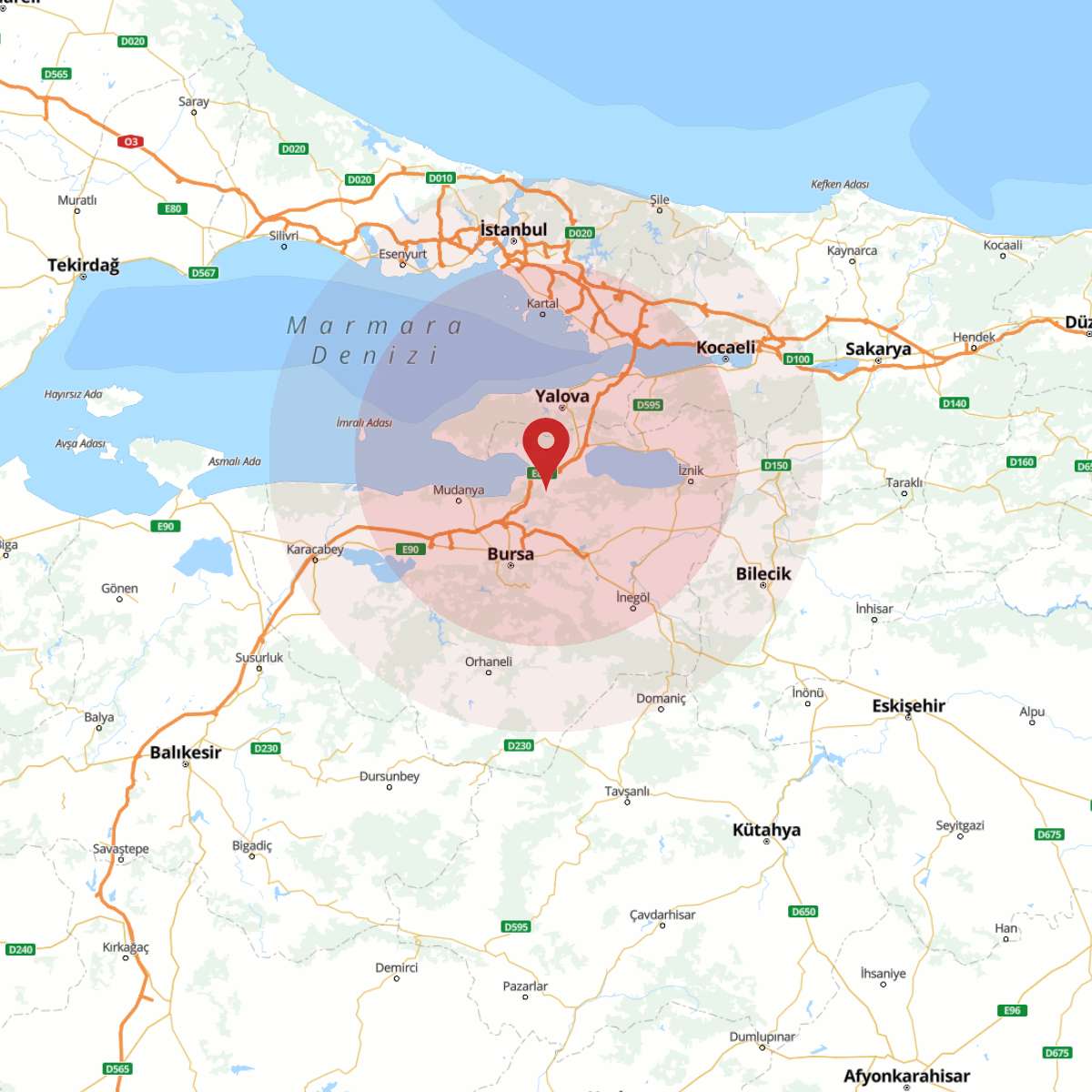 BURSA Bölgesinde 3.2 Büyüklüğünde Deprem!