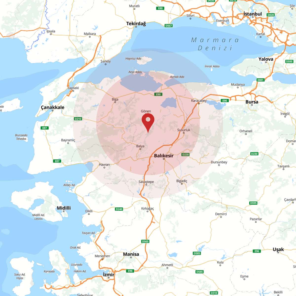 BALIKESIR Bölgesinde Hafif Şiddetli 2.6 Büyüklüğünde Deprem Meydana Geldi