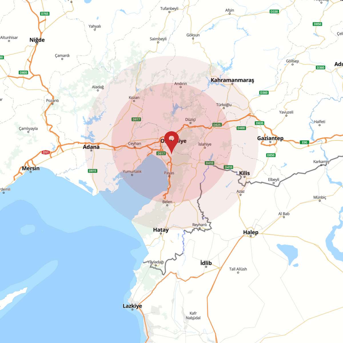 OSMANIYE Bölgesinde Hafif Şiddetli 2.5 Büyüklüğünde Deprem Meydana Geldi