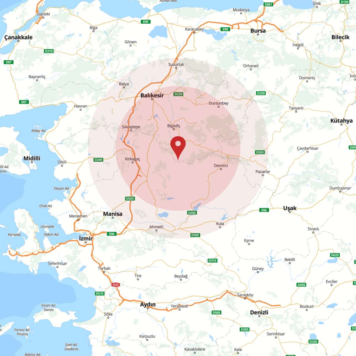 BALIKESIR Bölgesinde Hafif Şiddetli 2.6 Büyüklüğünde Deprem Meydana Geldi