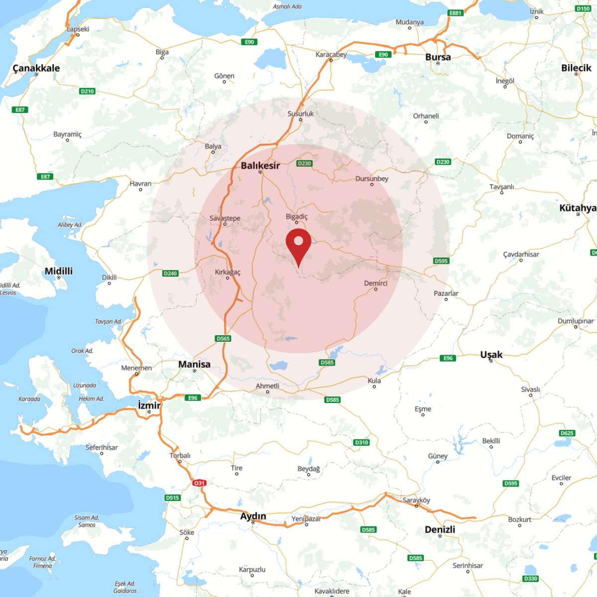 BALIKESIR Bölgesinde Hafif Şiddetli 2.8 Büyüklüğünde Deprem Meydana Geldi
