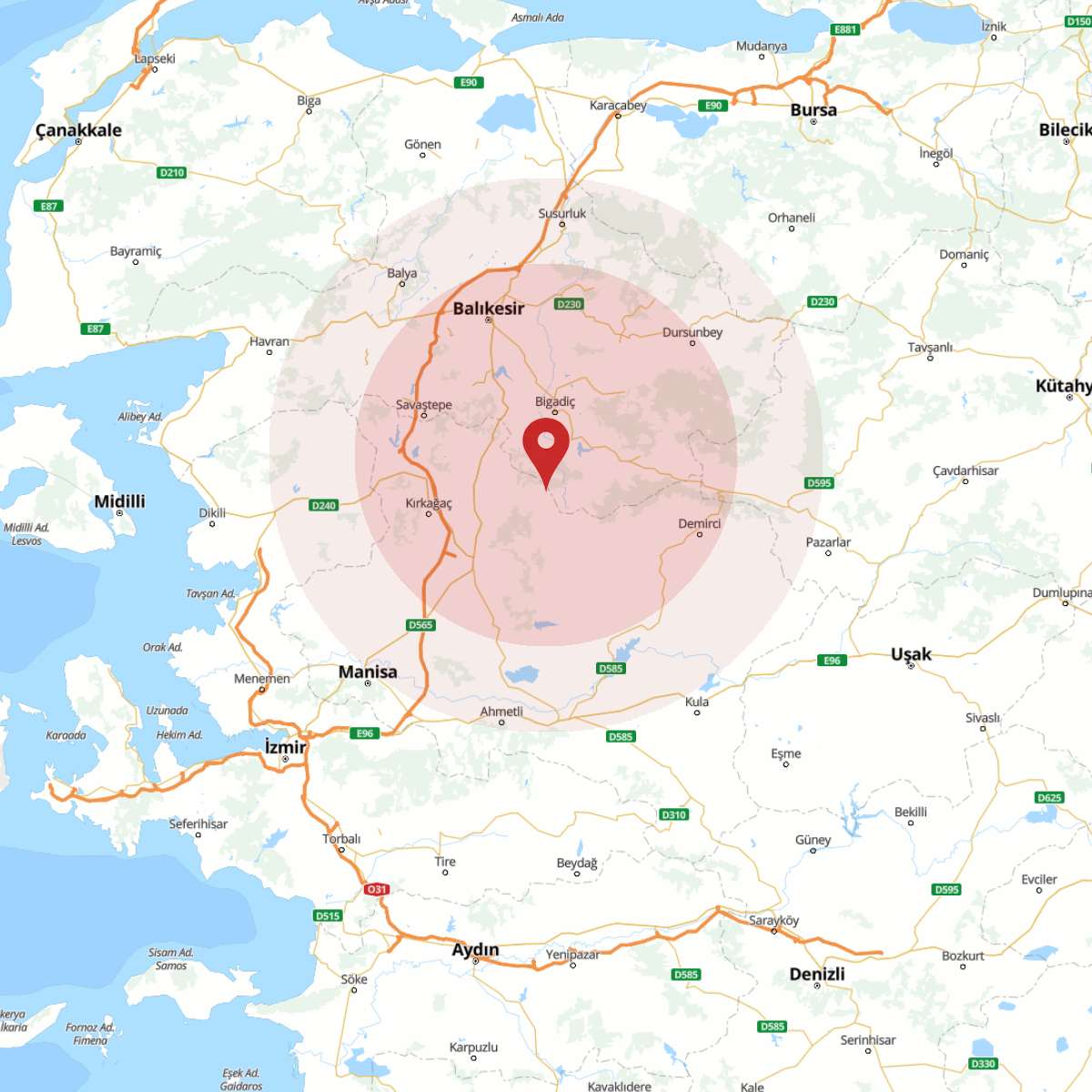 BALIKESIR Bölgesinde Hafif Şiddetli 2.6 Büyüklüğünde Deprem Meydana Geldi