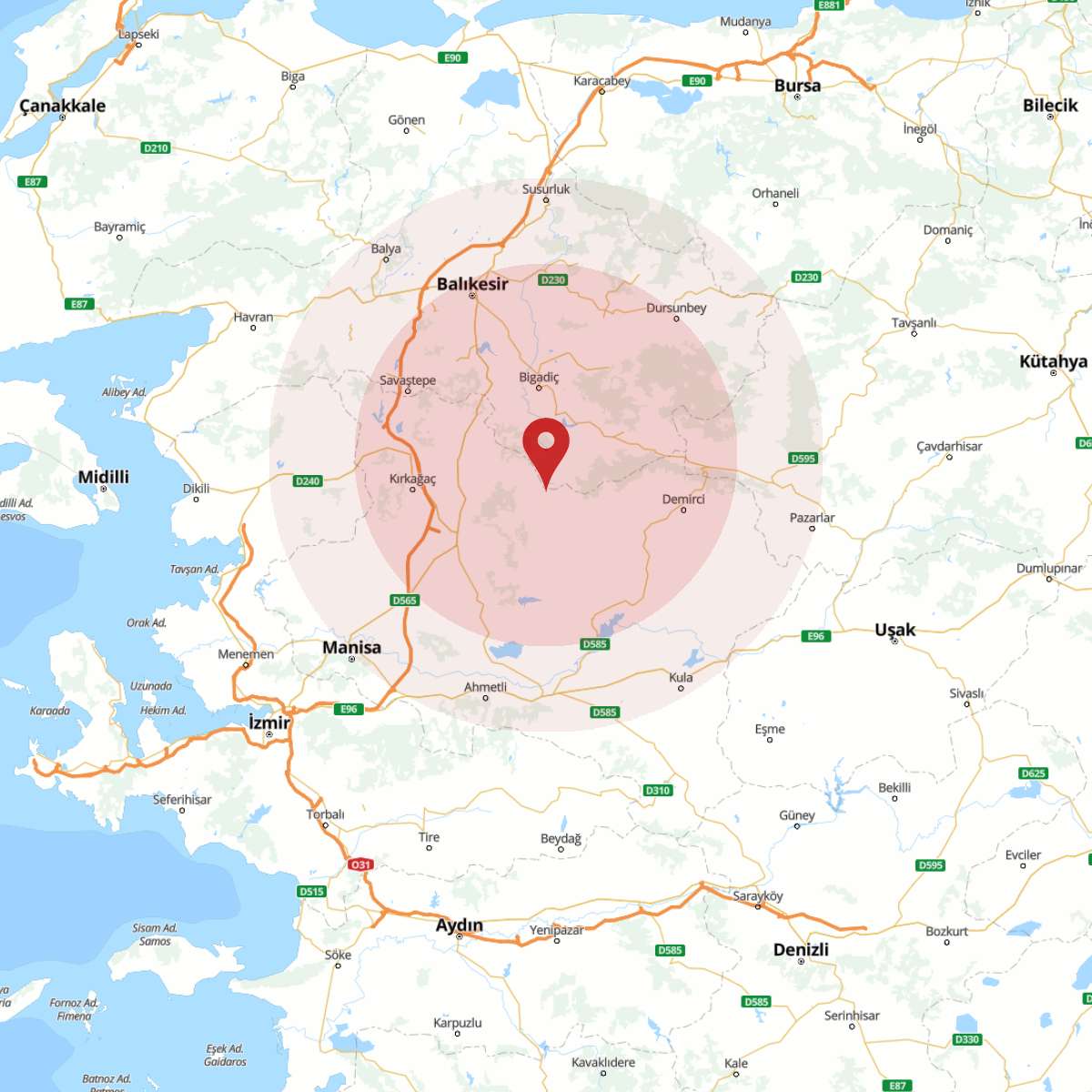 BALIKESIR Bölgesinde Hafif Şiddetli 2.6 Büyüklüğünde Deprem Meydana Geldi