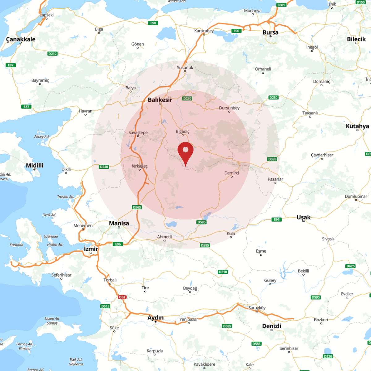 BALIKESIR Bölgesinde Hafif Şiddetli 2.5 Büyüklüğünde Deprem Meydana Geldi