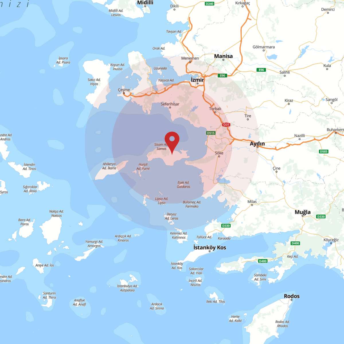 EGE DENIZI Bölgesinde 3.6 Büyüklüğünde Deprem!