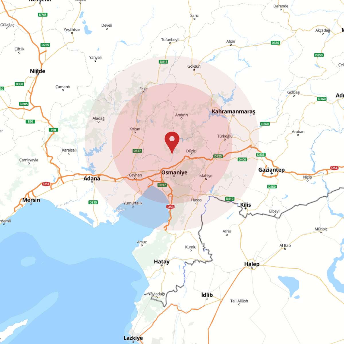 OSMANIYE Bölgesinde 3.7 Büyüklüğünde Deprem!