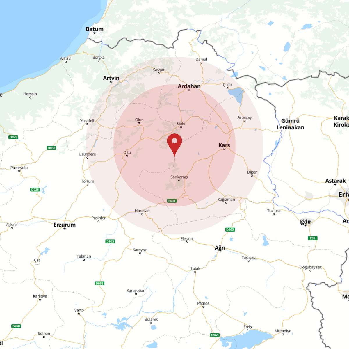 ERZURUM Bölgesinde 3.9 Büyüklüğünde Deprem!