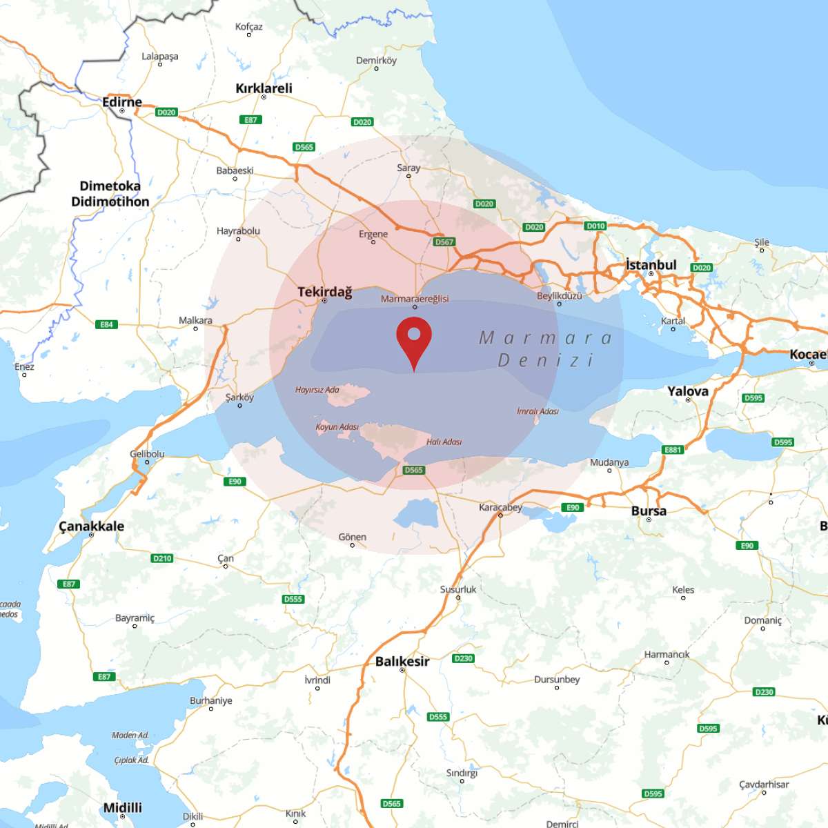 MARMARA DENIZI Bölgesinde Şiddetli 5.3 Büyüklüğünde Deprem!