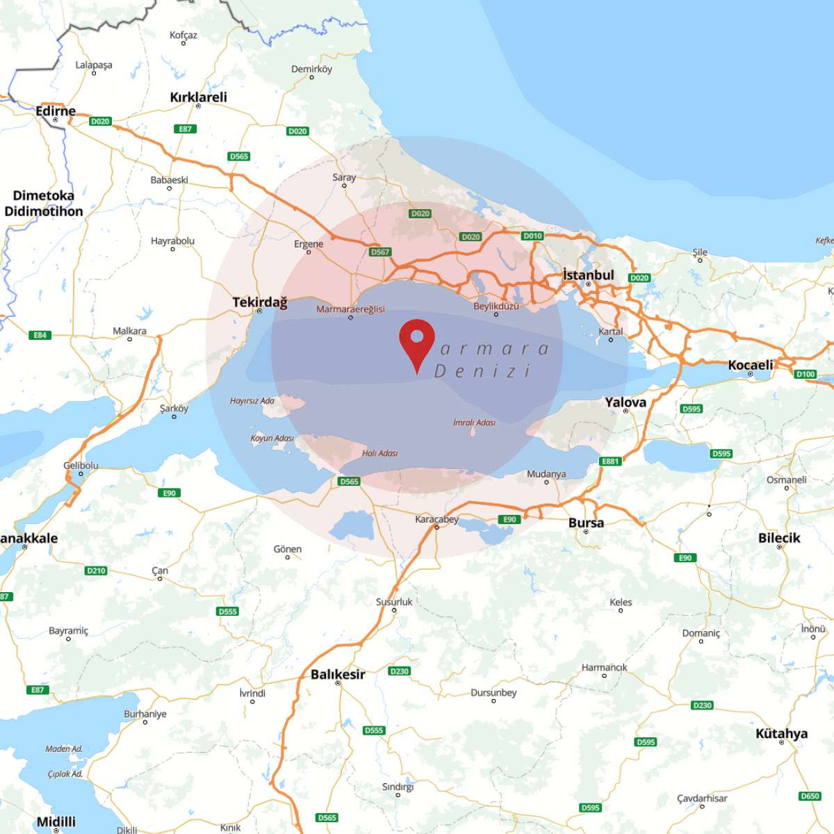 MARMARA DENIZI Bölgesinde 3.7 Büyüklüğünde Deprem!