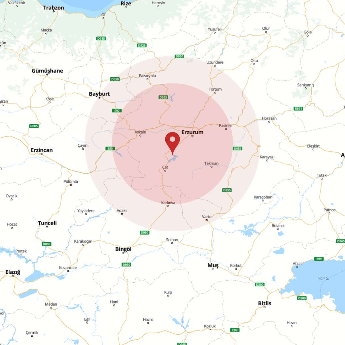 ERZURUM Bölgesinde 3.5 Büyüklüğünde Deprem!
