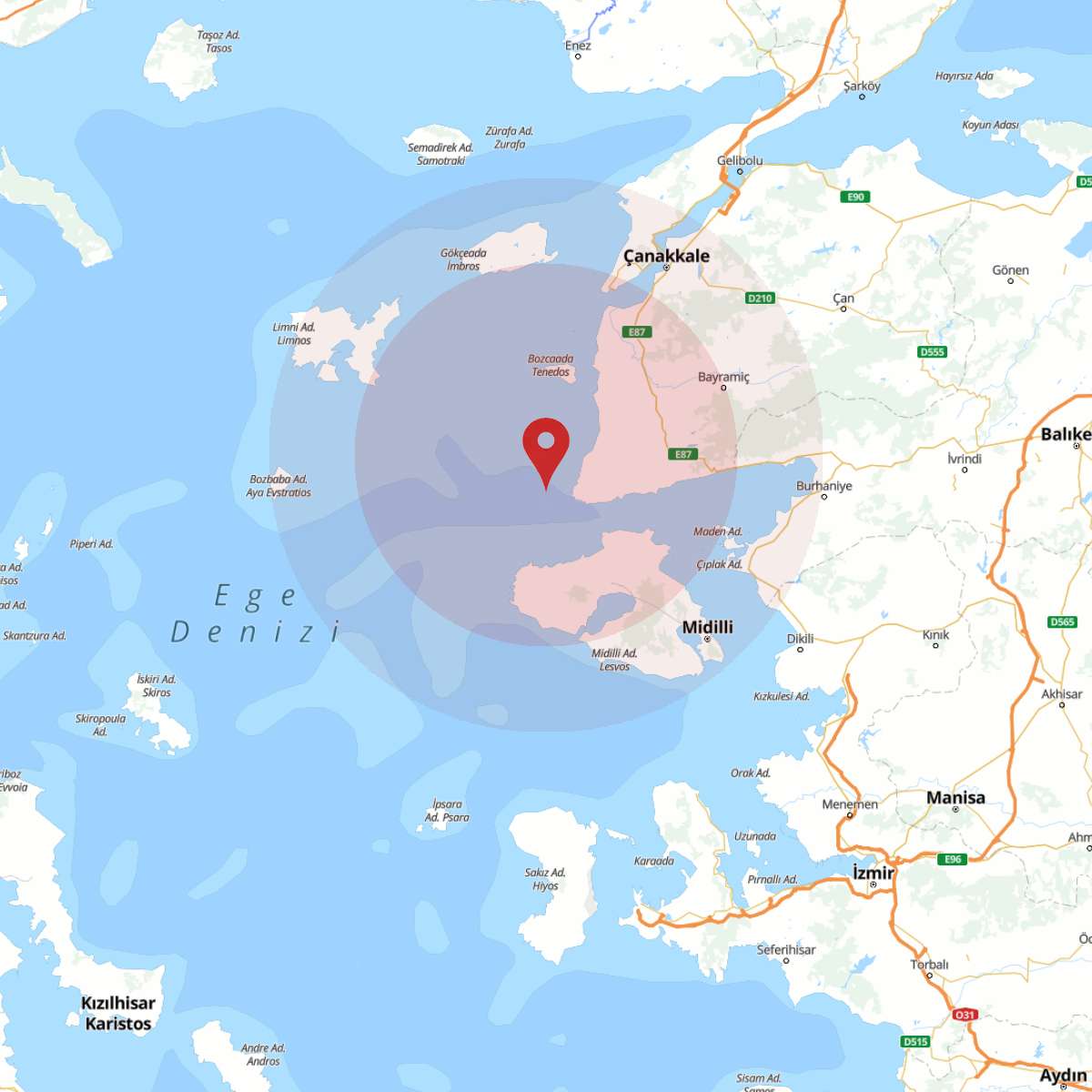 EGE DENIZI Bölgesinde 3.7 Büyüklüğünde Deprem!