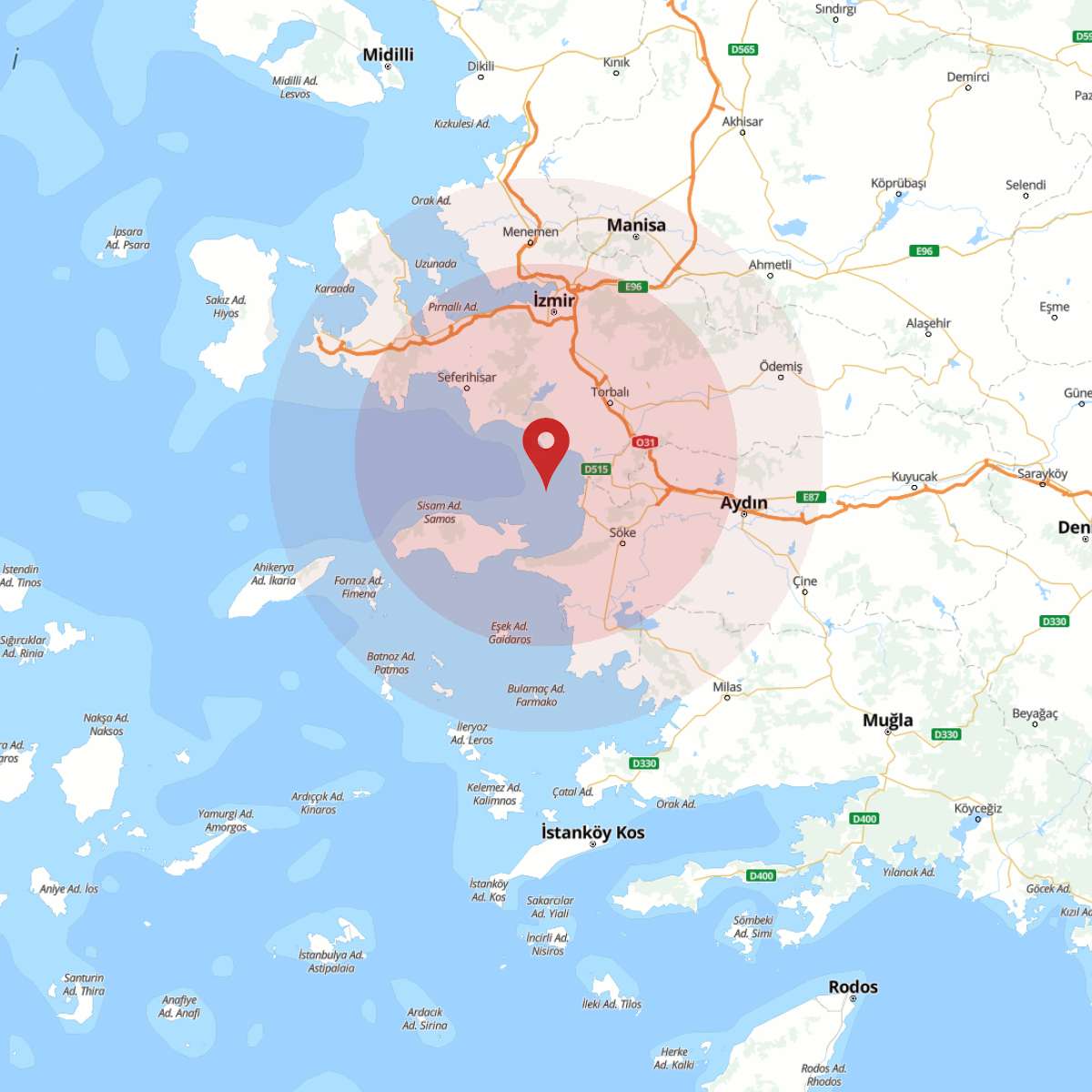 EGE DENIZI Bölgesinde 3.6 Büyüklüğünde Deprem!