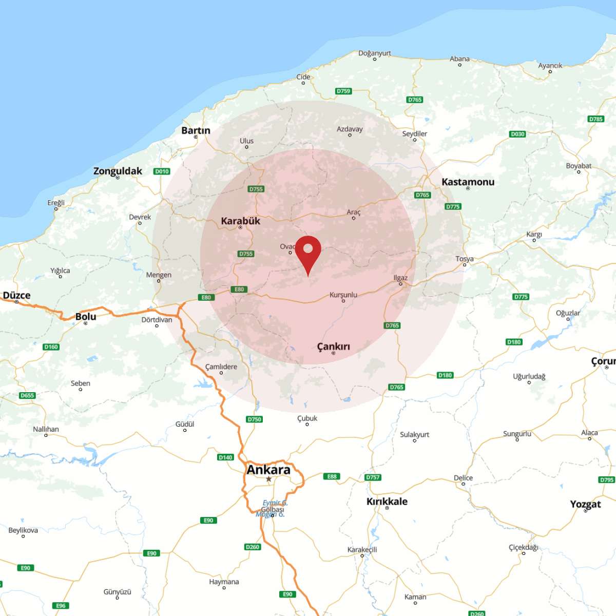 KARABUK Bölgesinde 3.8 Büyüklüğünde Deprem!