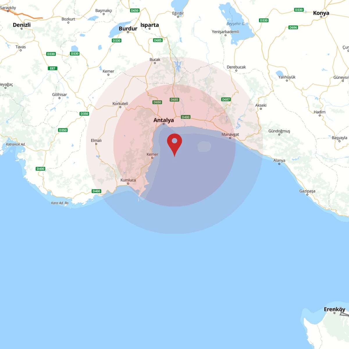 AKDENIZ Bölgesinde 3.8 Büyüklüğünde Deprem!