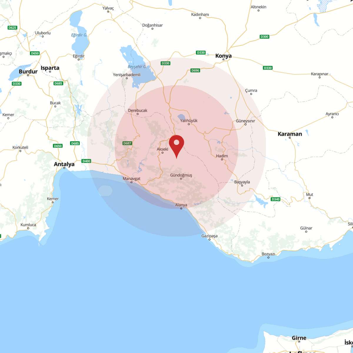 ANTALYA Bölgesinde 3.5 Büyüklüğünde Deprem!