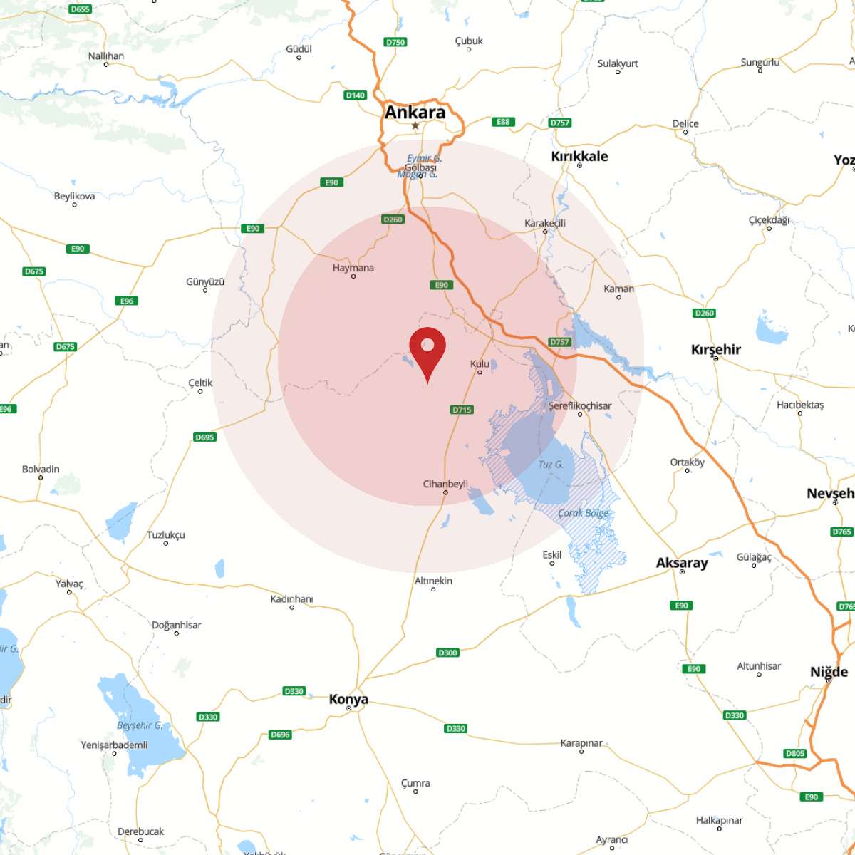 KONYA Bölgesinde 3.5 Büyüklüğünde Deprem!