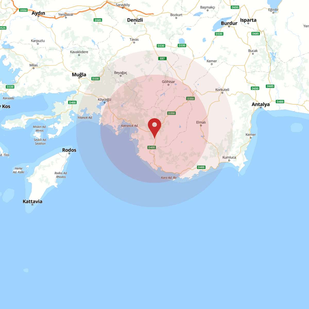 MUGLA Bölgesinde 3.5 Büyüklüğünde Deprem!